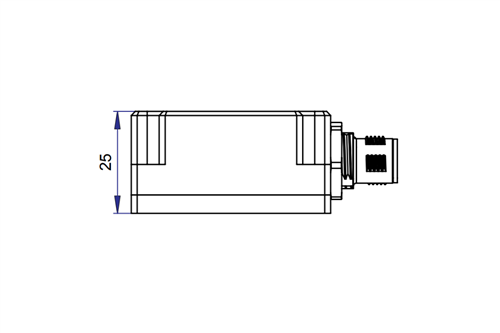 LPMS-AL3 Series – Seitenansicht mit Bemaßung (Länge/Höhe)