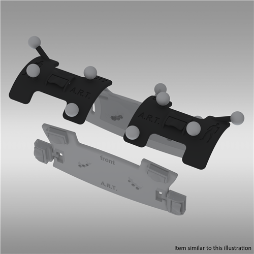 Schulter-Targets, Brust- und Rückenplatte – alle vier Targets dargestellt; Brust-/Rückenplatte transparent und ohne Marker Motion Capture