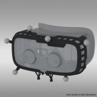 Produktrendering: HMD Target für Varjo VR3/XR3 – passives Marker-Target; exemplarische Geometrie (eine von mehreren Varianten) ähnlich für das VR1/XR1 