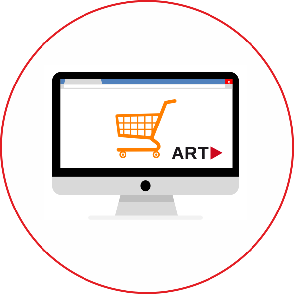 Computer Bildschirm mit Einkaufswagen ART